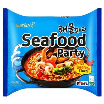 Лапша быстрого приготовления Samyang Seafood Party Ramen со вкусом морепродуктов, 125 г (Корея)