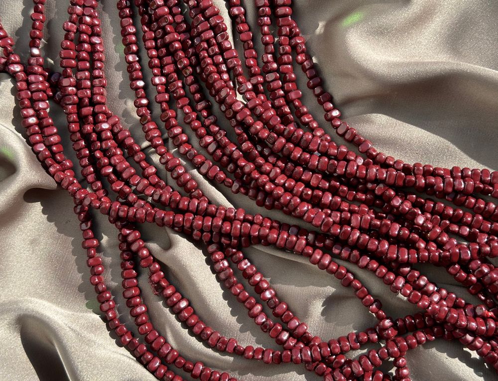 Нить гематитовых бусин "Спелая вишня", галтовка 6мм