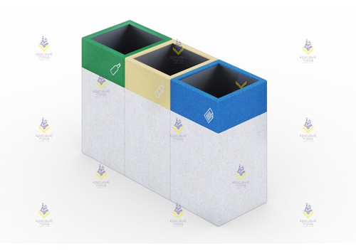 Урна «Ухоженный двор» трио бетонная