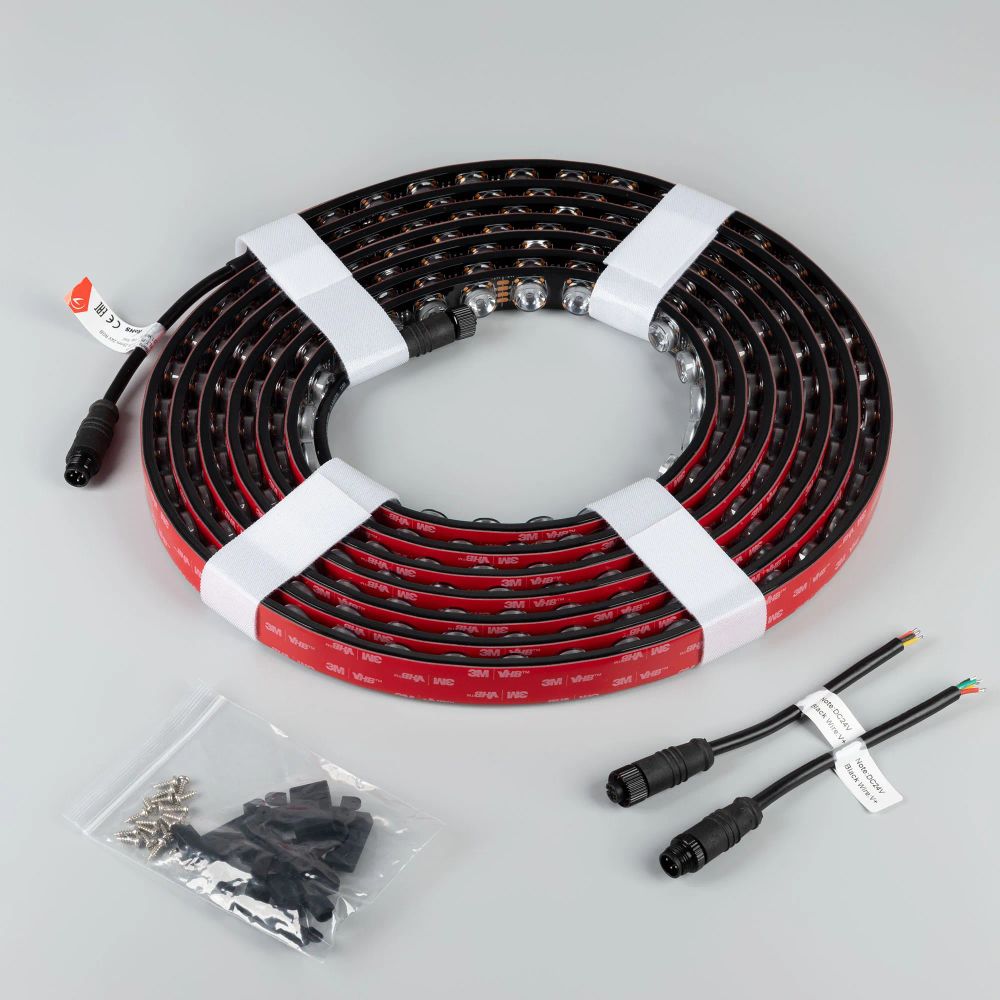 Светодиодная лента герметичная FLT-PS-S42-BLACK-23mm 24V RGB (21 W/m, IP67, 15deg, 5m) (Arlight, -) 050117