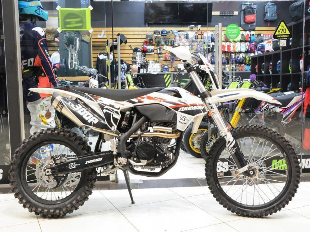 Мотоцикл кроссовый Zuumav FX CR300P 300CC White-Red 21/18