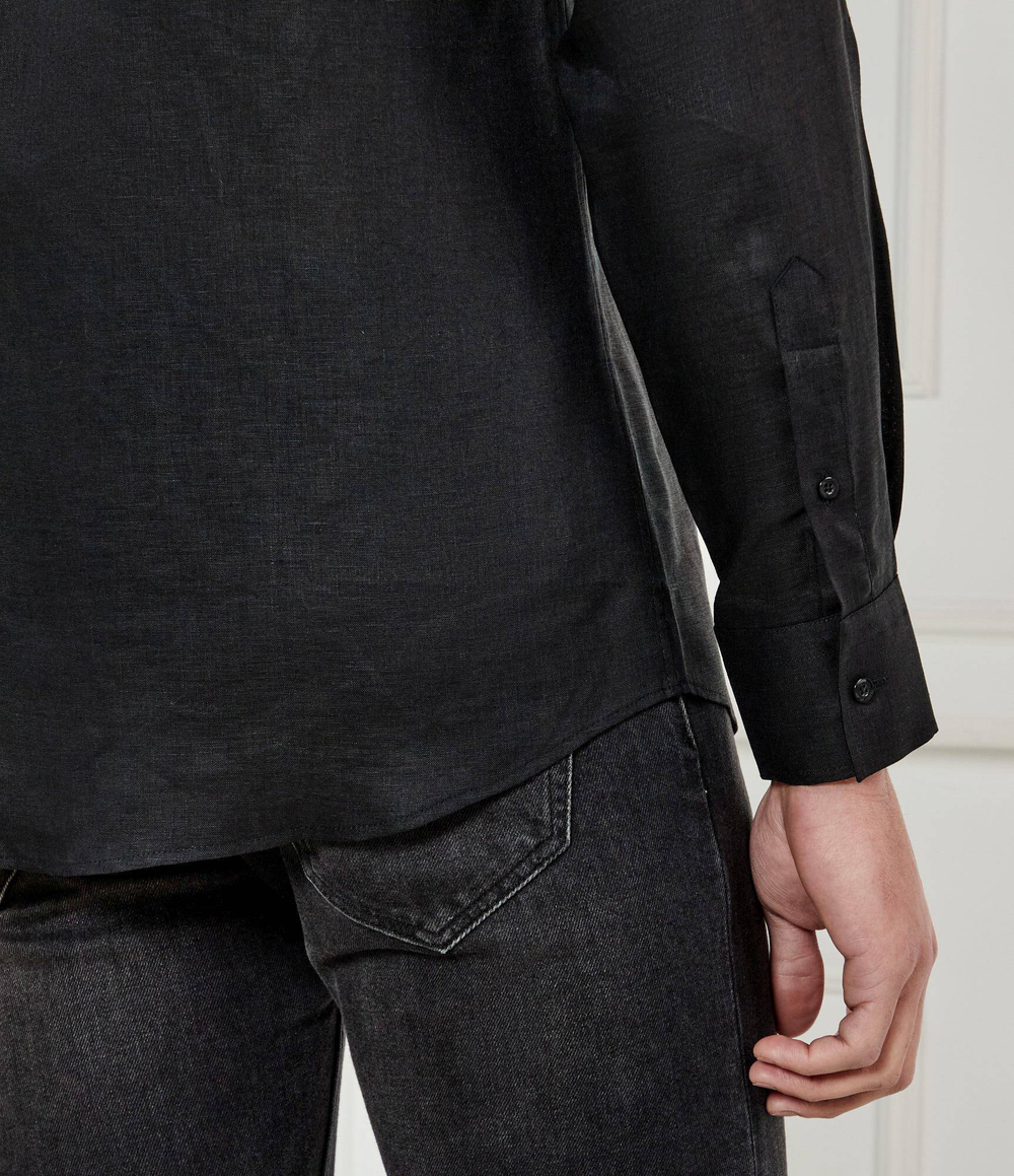 Льняная рубашка Karl Lagerfeld - черный(605000 552667)