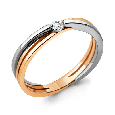 961532к Кольцо из Золота с бриллиантом из коллекции "Иллюзия"