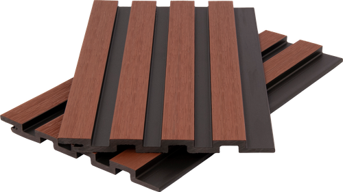 Реечная фасадная панель POLIVAN Nusadua брусковая двухцветная 3D CO-EXTRUSION 13х177х3600 мм терракот