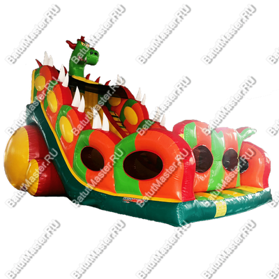 Батут-горка "Дракон 3" с шипами, 11*6*8,5 м