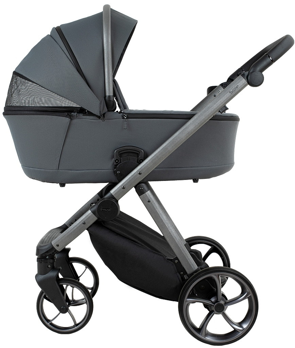 Детская коляска Pituso Sole 3 в 1 с автокреслом Santiso Pro Black PMPT/021 Grey