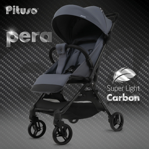 PITUSO коляска детская PERA (прогулочная)Graphite/рама carbon/PU(блок колес)