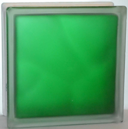 Стеклоблок полуматовый Изумрудный (матовый с одной стороны) Vitrablok  19x19x8