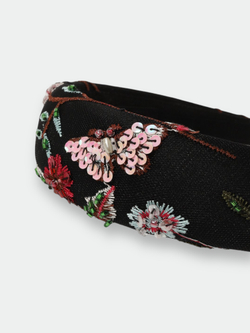 Ободок из гипюра с вышивкой