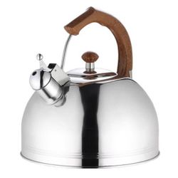 Чайник нерж 3,0л со свист мет/кр ручка под дерево
