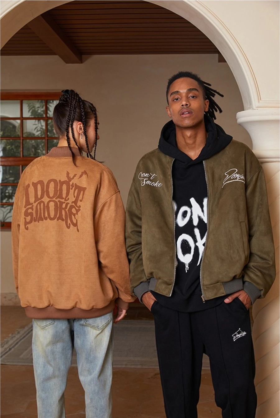 Бомбер DONSMOKE "Bat Logo" Suede Varsity Jacket