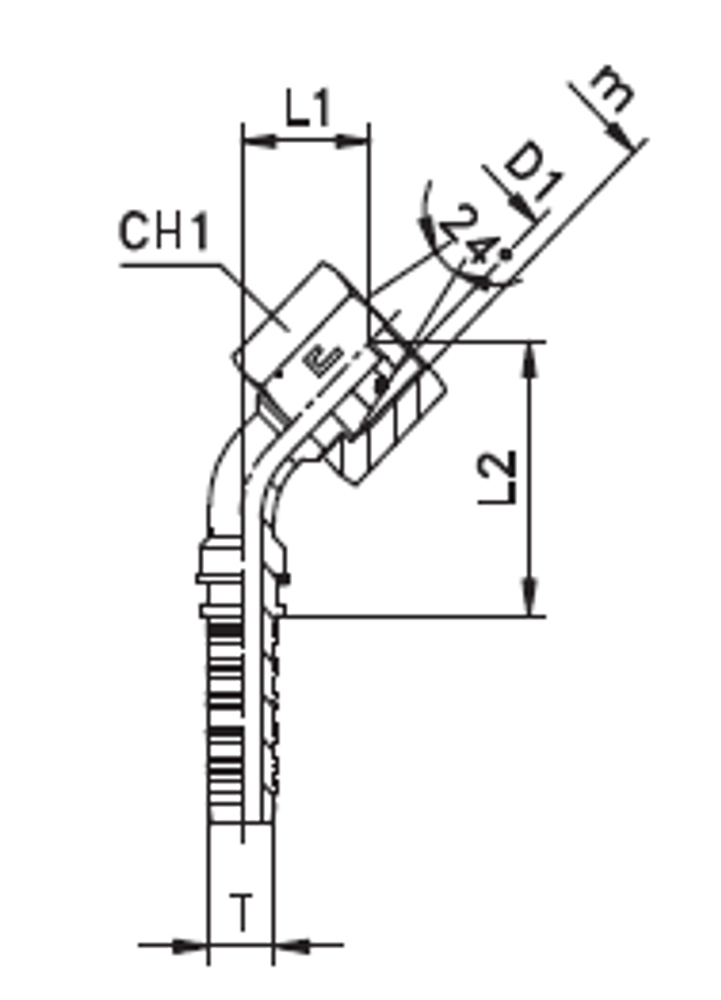 Фитинг DN 12 DKO-S (Г) 24x1.5 16 (45) CAST