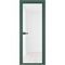 Алюминиевая дверь 1AV зелёный воск стекло белый триплекс