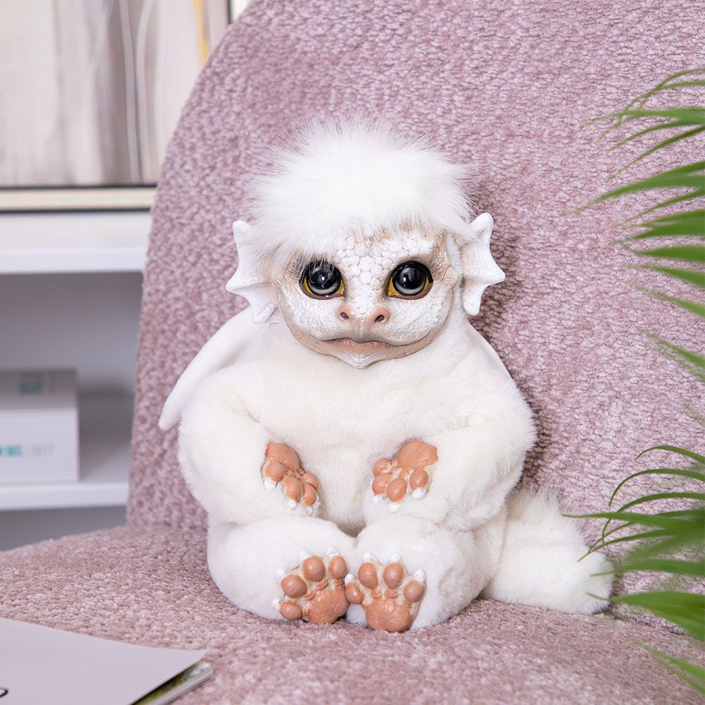 Игрушка мягкая Дракон Бэби Мистик Белый