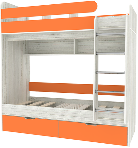 Двухъярусная кровать КарИВи Юниор 5 80x160 Винтерберг Оранжевый