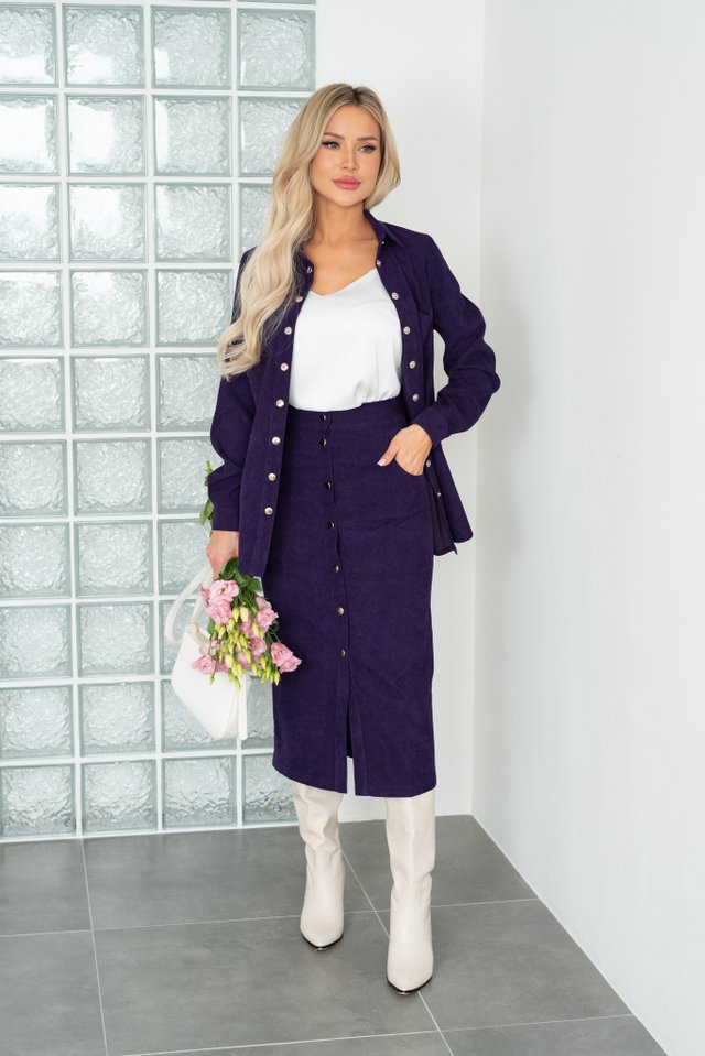 Юбка-карандаш из микровельвета