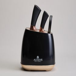 НАБОР НОЖЕЙ AGNESS НА ПЛАСТИКОВОЙ ПОДСТАВКЕ, 7 ПРЕДМЕТОВ