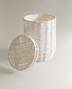 Zara Home Корзина из металла, цвет белый, 31 см