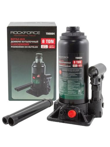 Домкрат бутылочный 8т с клапаном (h min 200мм,h max 400мм) RockForce##Rock FORCE RF-T90804(DS)