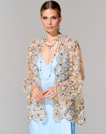 Укороченный кардиган с вышивкой ручной работы