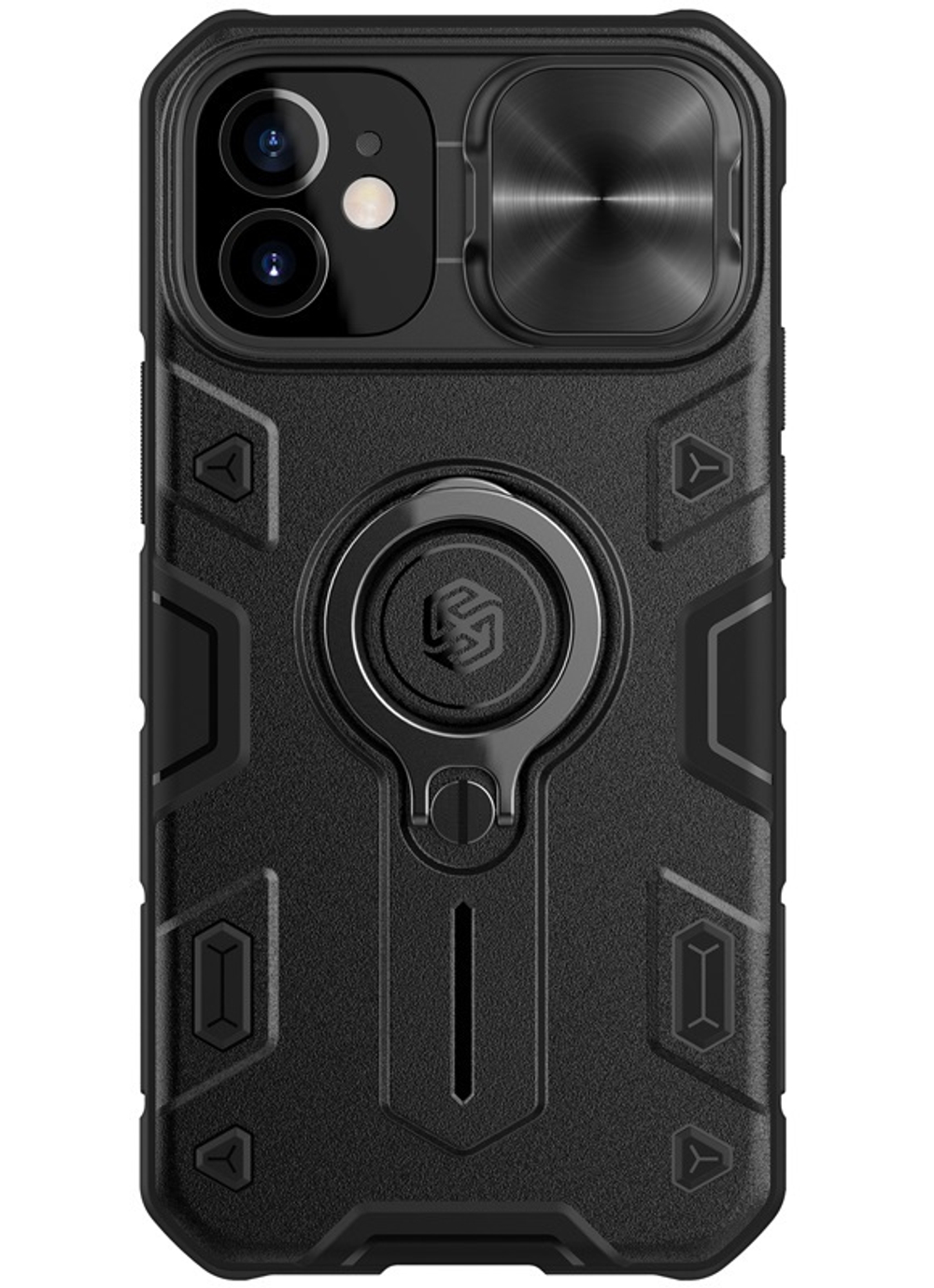 Чехол для iPhone 12 mini от Nillkin серии CamShield Armor Case с кольцом и защитной шторкой для задней камеры