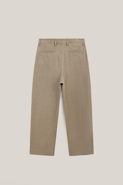 Massimo Dutti Льняные брюки с двойными вытачками - Limited Edition, хаки
