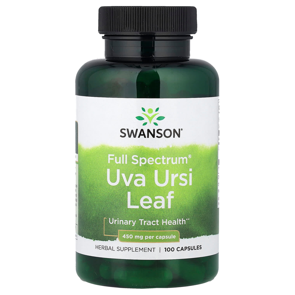 Swanson, листья толокнянки обыкновенной Full Spectrum®, 450 мг, 100 капсул