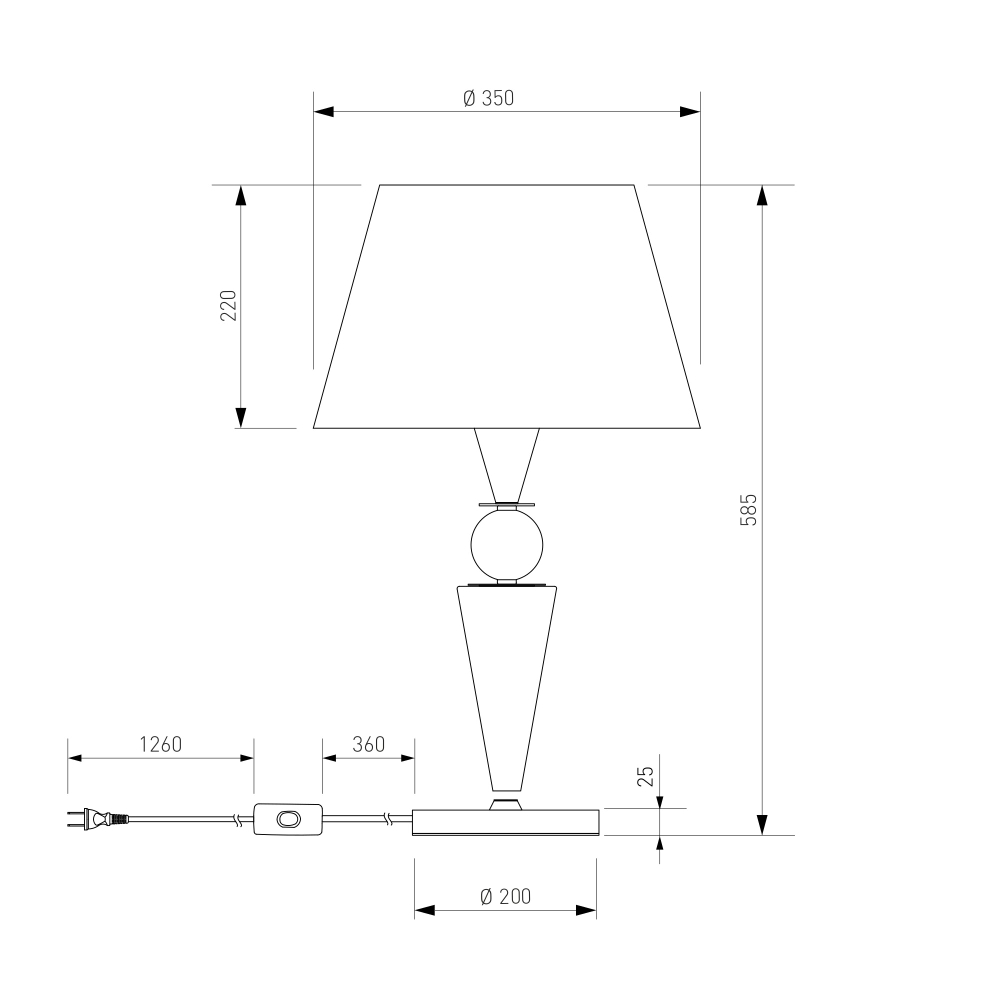 Настольный светильник с керамикой 108014