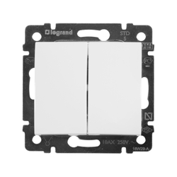 77 4405 Выключатель 2 клавишный белый 10шт