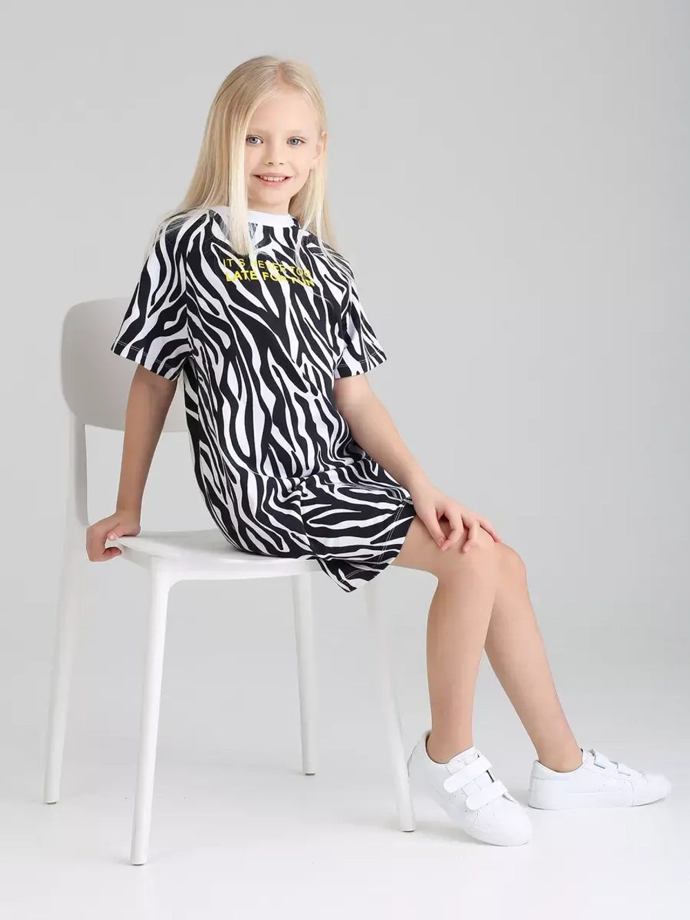 Платье в садик для девочки с принтом