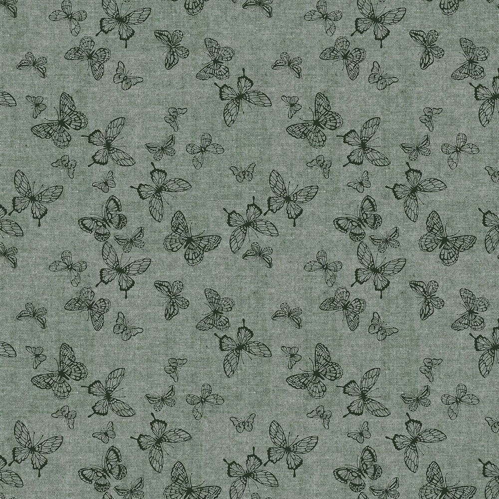 Ткань постельно-плательная Prival Пестроткань Бабочки, фисташковый, 142г/м2, 1.5х1м