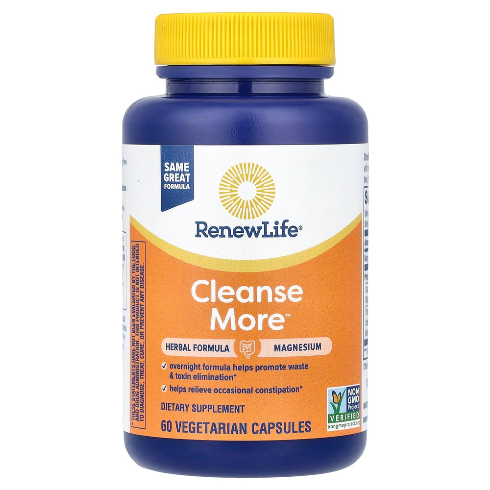 Renew Life, Cleanse More ™, 60 вегетарианских капсул