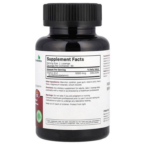 Futurebiotics, Метил B-12, вишня, 5000 мкг, 90 вегетарианских леденцов
