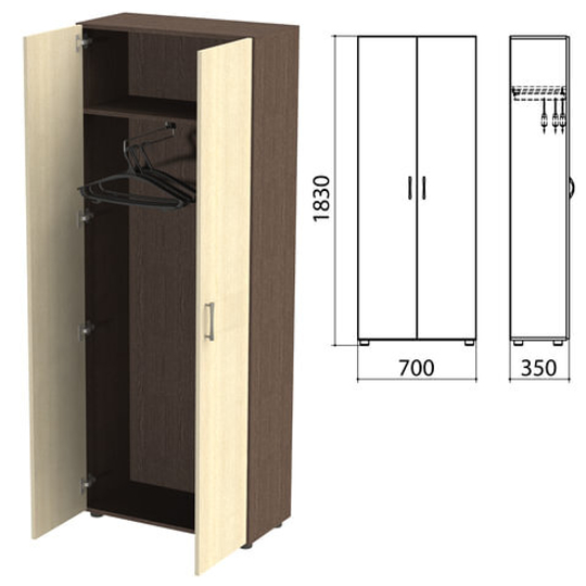 Шкаф для одежды "Канц", 700х350х1830, цвет венге/дуб молочный (КОМПЛЕКТ)