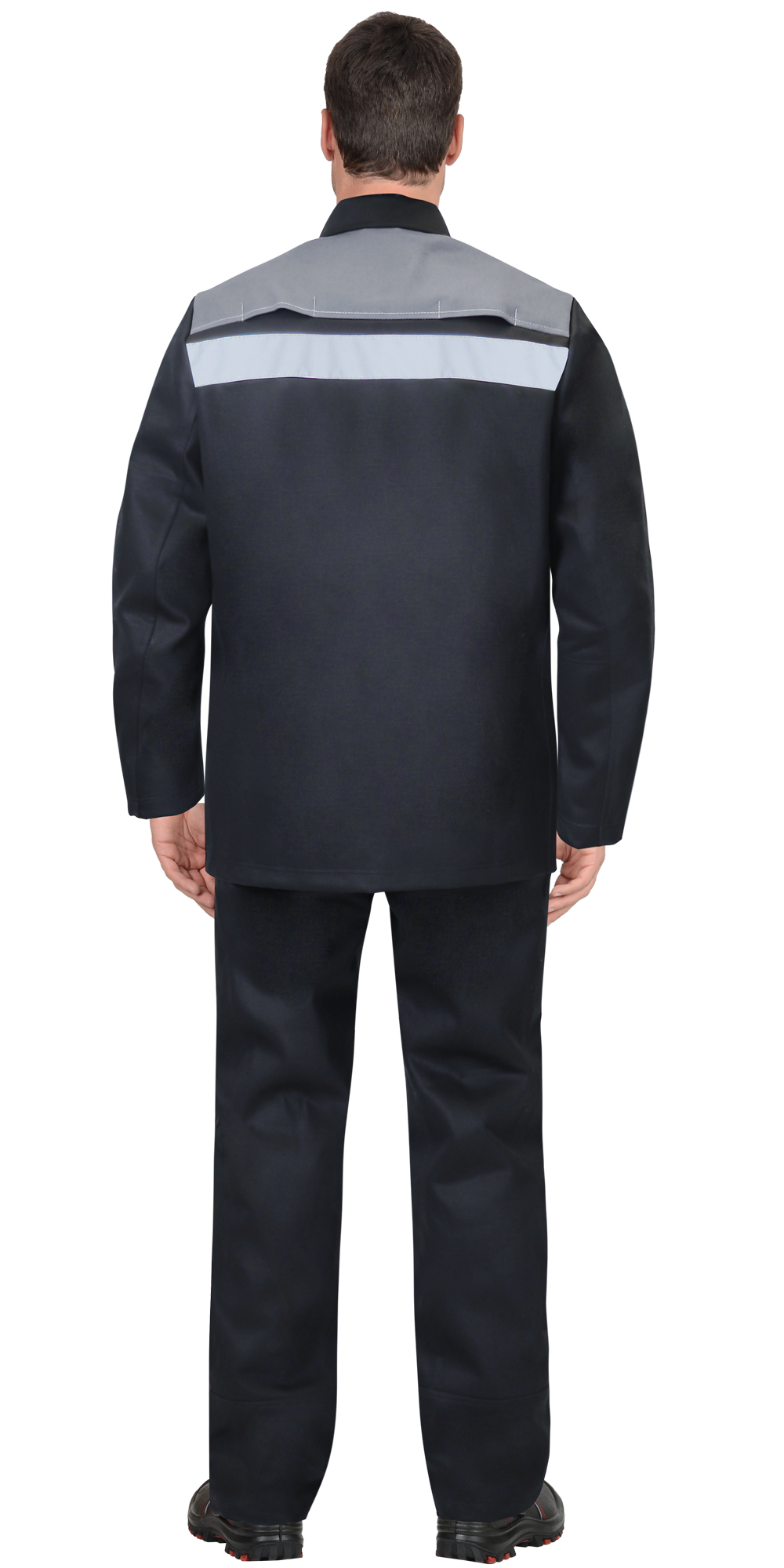 Костюм сварщика СИРИУС-РИГЕЛЬ-РОСС куртка длинная, брюки, черный с серым