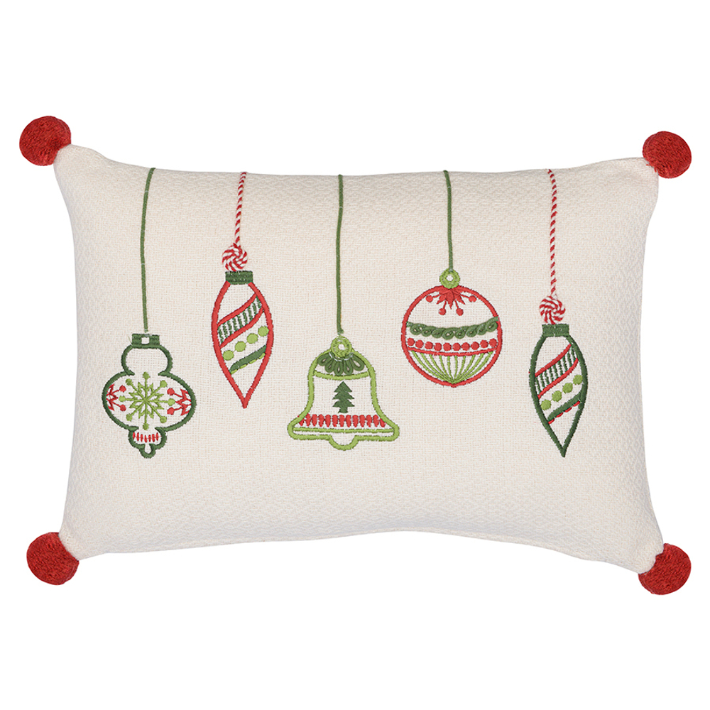 Подушка декоративная с вышивкой christmas decorations из коллекции new year essential, 30х45 см