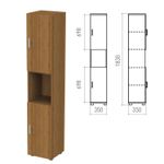Шкаф полузакрытый "Канц", 350х350х1830 мм, цвет орех пирамидальный (КОМПЛЕКТ)