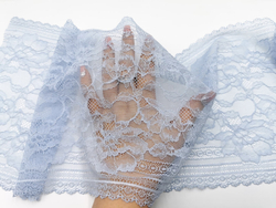 Эластичное кружево, 22 см, голубое (Арт: EK-2713), м