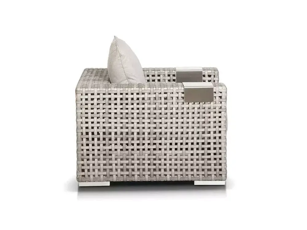 "Тито" кресло из искусственного ротанга, цвет серый