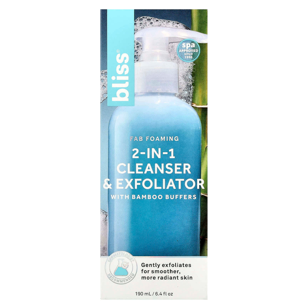 Bliss, Fab Пенка для умывания и отшелушивания 2-в-1, 190 мл (6,4 жидк. Унции)