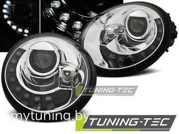 Передние фары VW New Beetle led tru drl chrome