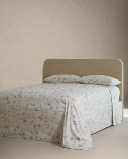 ZARA HOME ПОДОДЕЯЛЬНИК С ПРИНТОМ, ЖЕЛТОВАТО-БЕЛЫЙ