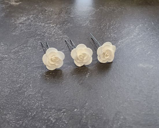Набор шпилек "Розочки мини" латекс, 5 шт, белые