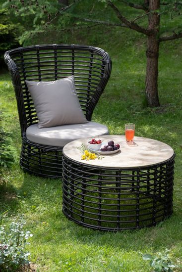 "Парма" кофейный комплект из искусственного ротанга, цвет бронзовый