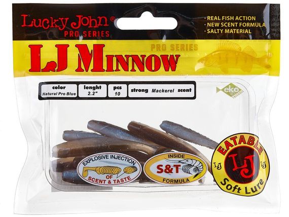Виброхвосты съедобные LJ Pro Series MINNOW 2.2in (5,6 см), цв. T46, 10 шт.