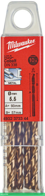 Сверло по металлу Milwaukee HSS-Co 5.5мм 10шт (4932373344)