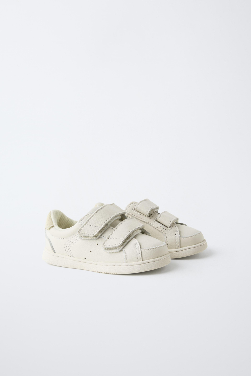 ZARA КОЖАНЫЕ КРОССОВКИ С РЕМЕШКАМИ BAREFOOT, БЕЛЫЙ