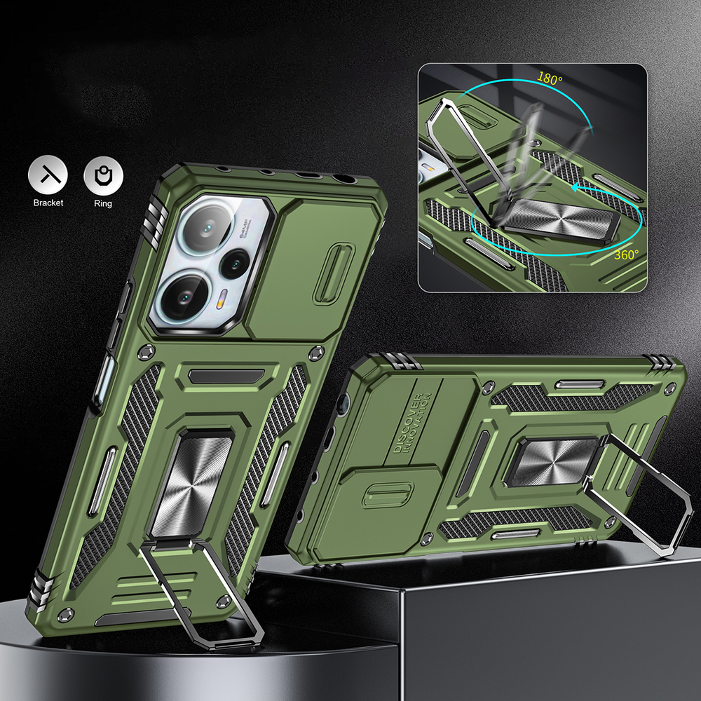 Чехол Safe Case с кольцом и защитой камеры для Xiaomi Poco X5 5G