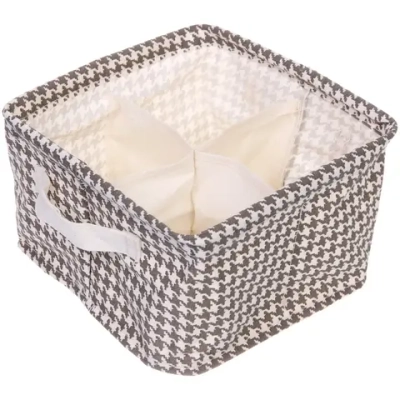 Кофр - органайзер для хранения с ручками «ЭЛИНТ», 4 отделения, цвет пастельно серый, 20*20*11см (лейбл Селфи)