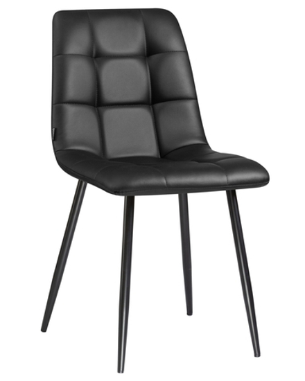 Стул обеденный DOBRIN ALEX, черные матовые ножки, чёрная экокожа (P-01)